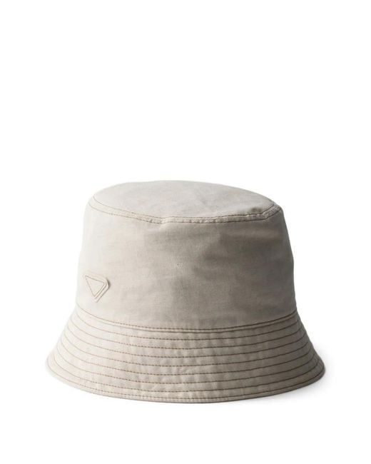 Prada Gray Denim Bucket Hat