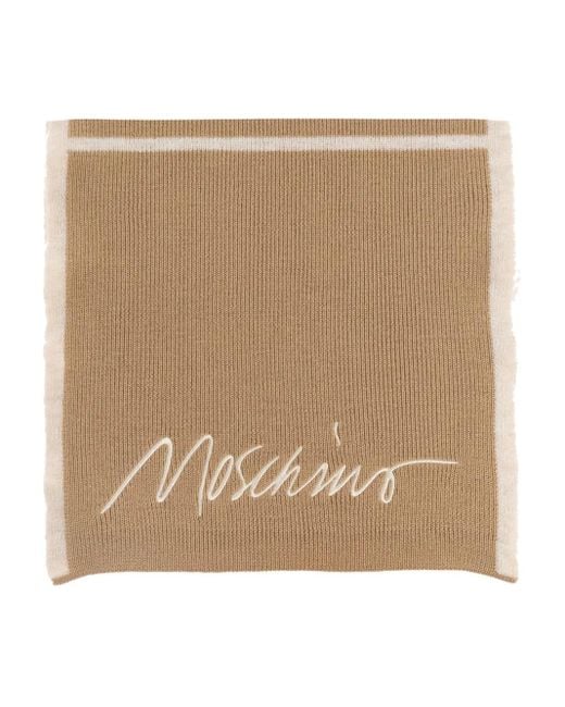 Moschino ロゴ パネル スカーフ Natural