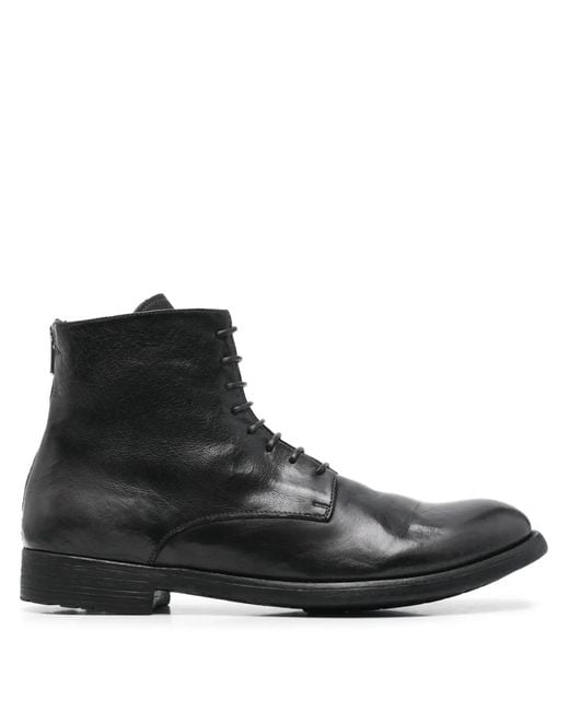 Officine Creative Black Hive 016 Lace-Up Zip-Fastening Boots for men