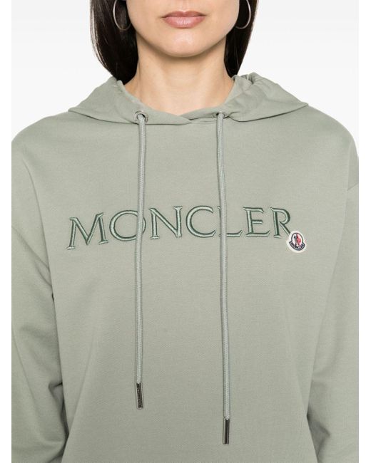 Moncler Katoenen Hoodie Met Geborduurd Logo in het Gray