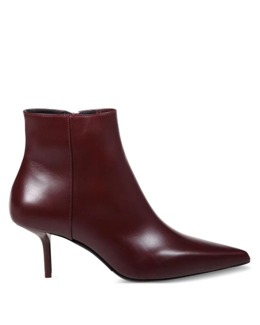 Max Mara Brown 65Mm Pointed-Toe Side-Zip Boots