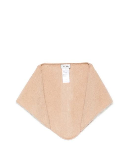 Soft Goat Natural Triangular Knitted Scarf