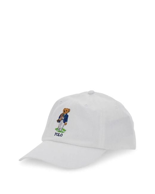 Polo Ralph Lauren White Embroidered-Logo Wimbledon Cap