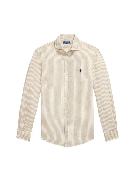 Polo Ralph Lauren White Chemise Rayée À Poche Poitrine for men
