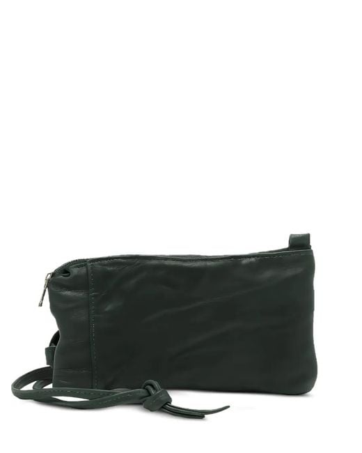 SOMMET Black Neck Pouch Leather Shoulder Bag