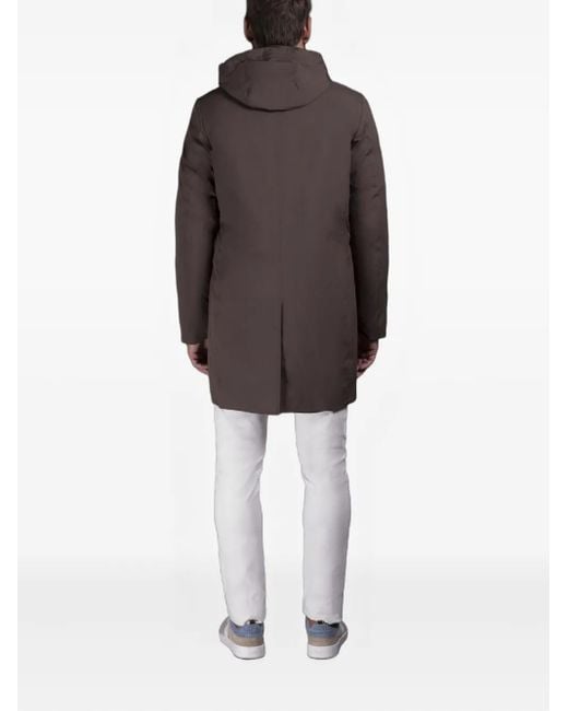 Cappotto Monopetto Con Cappuccio di Moorer in Gray da Uomo
