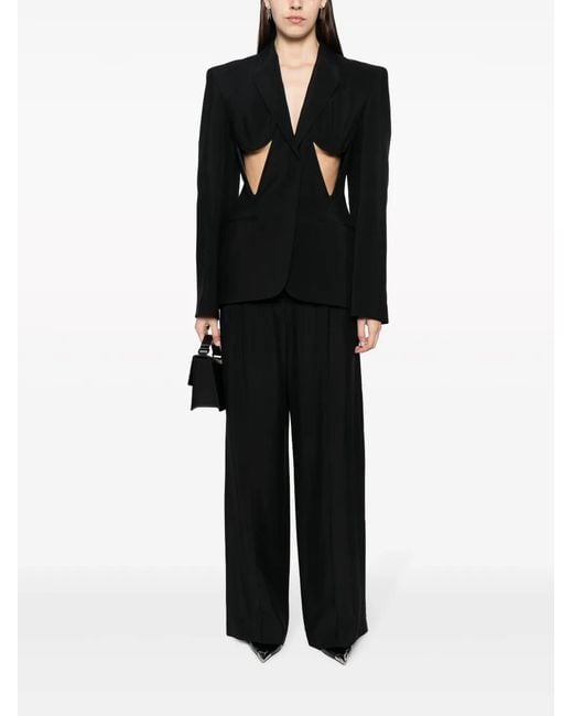 Mugler Black Cut-out Structured Blazer