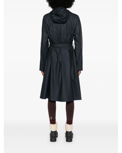 Rains Blue Long A-Line W Jacket