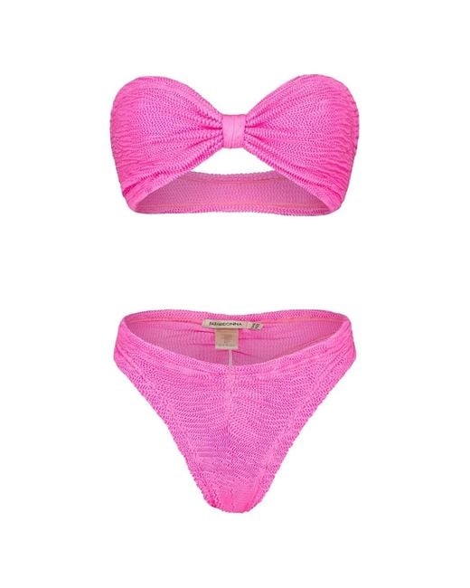 Paramidonna Pink Lucy Knot Textured Bikini
