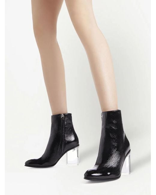 Giuseppe Zanotti Black 80Mm Enriette Plexy Ankle Boots