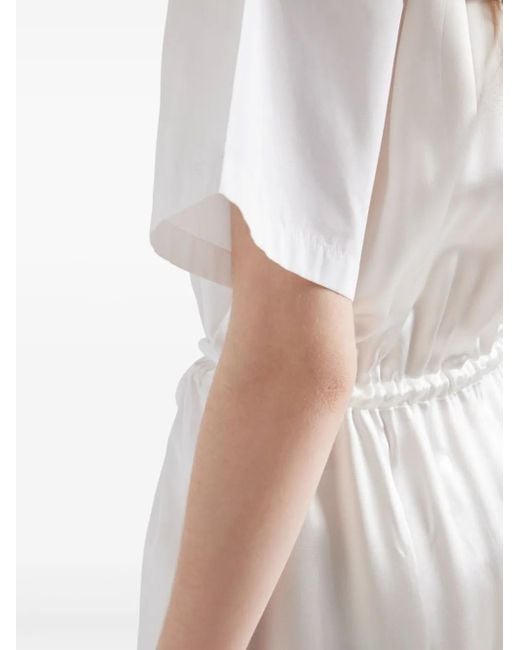 Vestido Corto Con Cordones Prada de color White