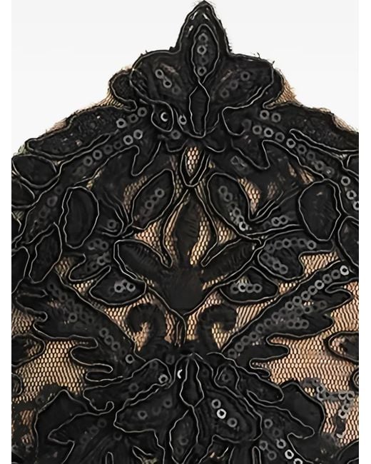 Tadashi Shoji Black Robe Longue Benulo À Design Plissé