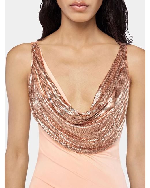 Rabanne Pink Cowl-Neck Maxi Dress