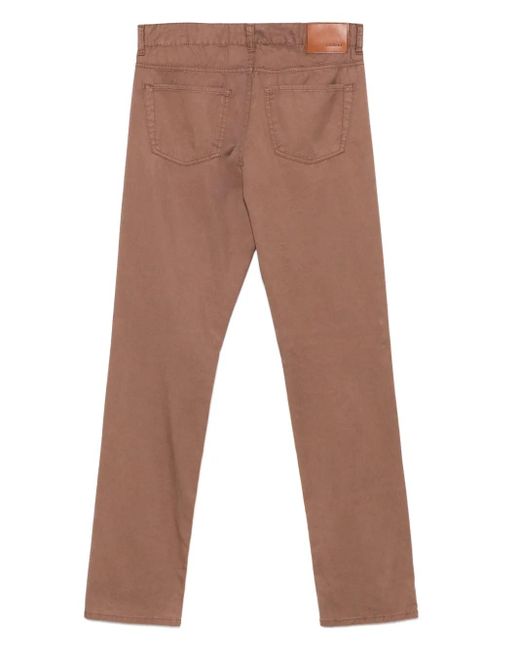 Canali Brown Twill Trousers for men