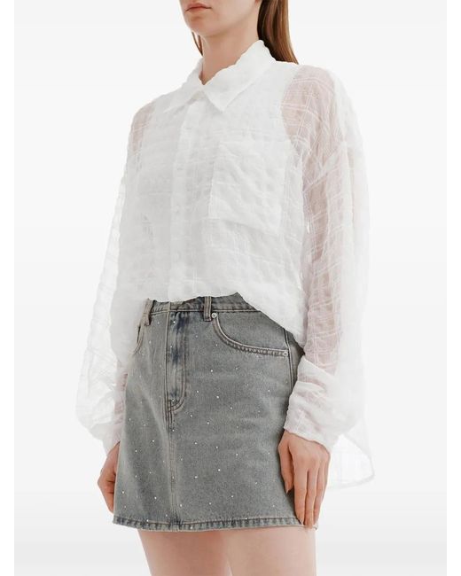 B+ AB White Chest-Pocket Long-Sleeve Shirt