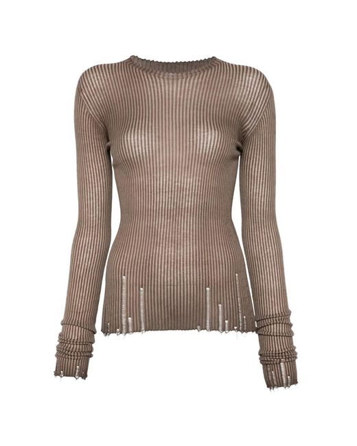 Uma Wang Brown Ribbed Top