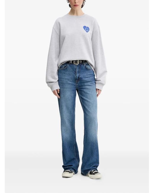 HUGO White Heart-Logo Sweatshirt