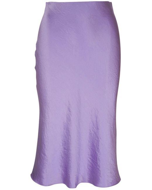 Vince Purple Satin Slip Skirt