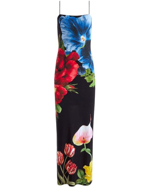 Alice + Olivia Red Fifi Floral-Print Maxi Dress