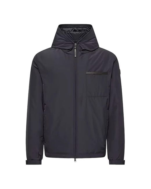 Moncler Blue Austerin Hooded Logo-Patch Jacket for men