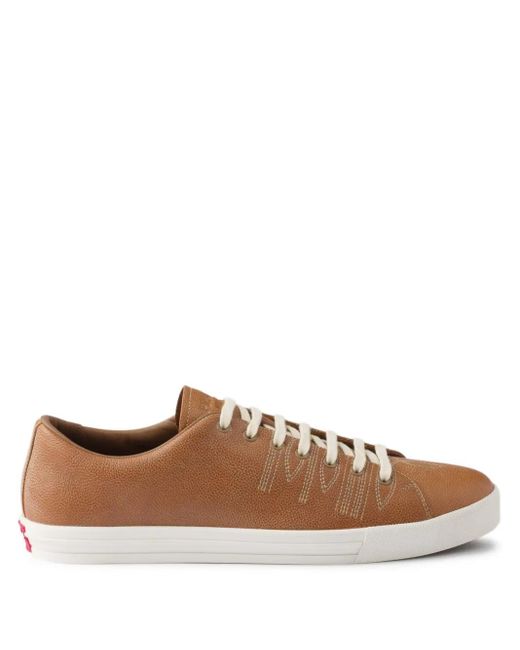 メンズ Prada ローカット レザースニーカー Brown