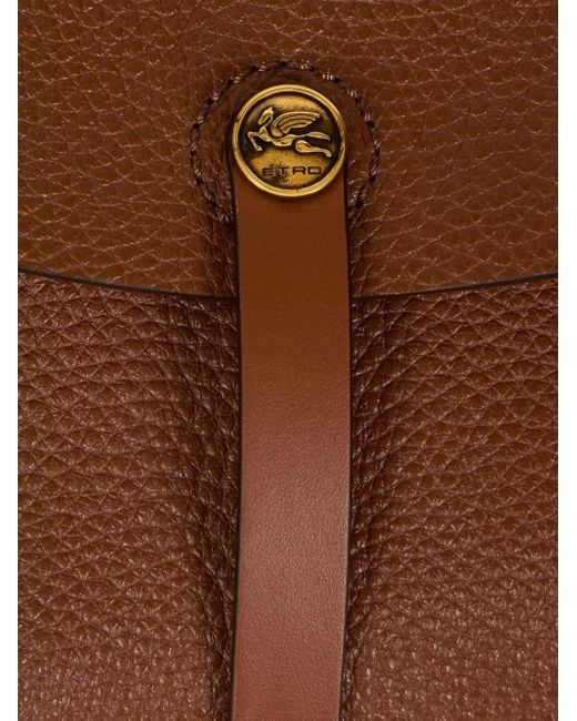 Etro Brown Pony Schultertasche Mit Schnallenverschluss