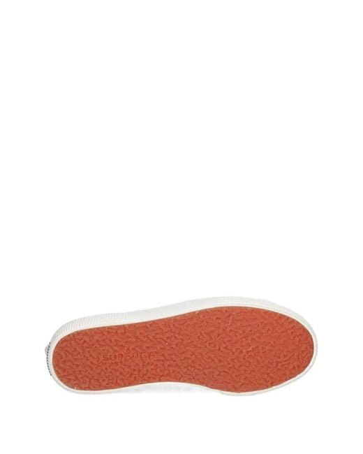 Superga White 2740 Striped Platform Sneakers
