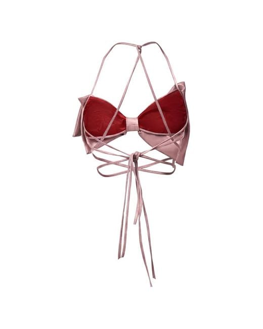 Lika Pink Bow-Shaped Crop Top