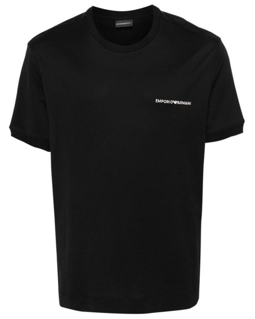 Emporio Armani T-Shirt mit Logo-Stickerei in Black für Herren