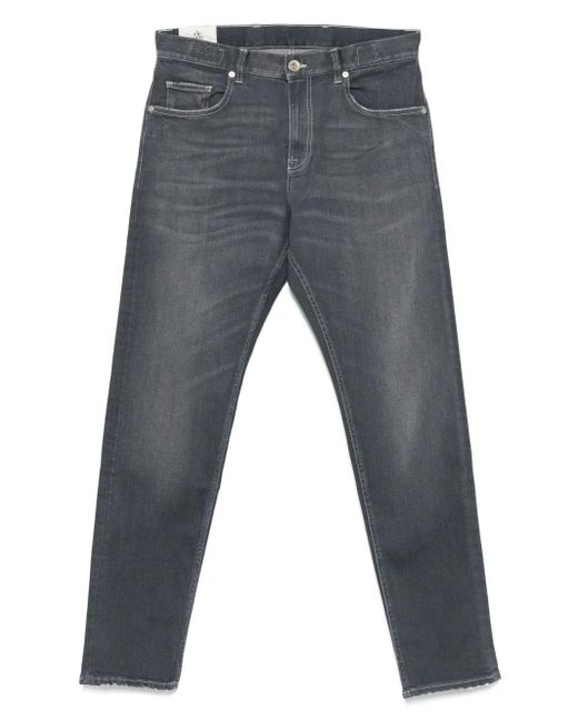 Eleventy Jeans Met Logopatch in het Gray voor heren