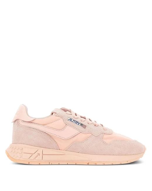 Autry Pink Panelled Sneakers