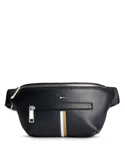 Boss Black Faux-leather Belt Bag for men