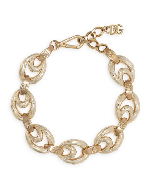 Dolce & Gabbana Metallic Dg Link Chain Necklace