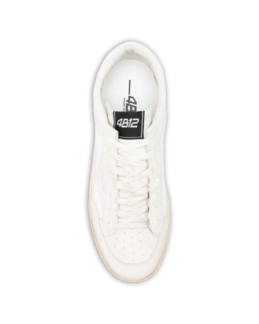 4b12 White Kyle Panelled Sneakers for men
