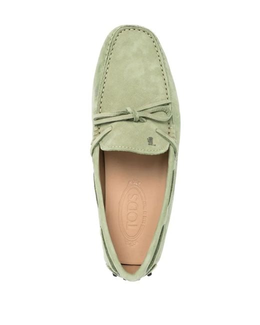Tod's Green Laccetto Gommino Suede Loafers for men