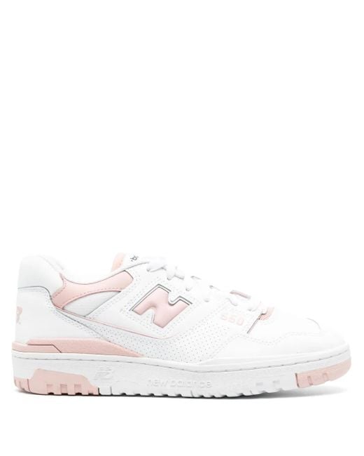 New Balance White 550 Logo-Appliqué Sneakers