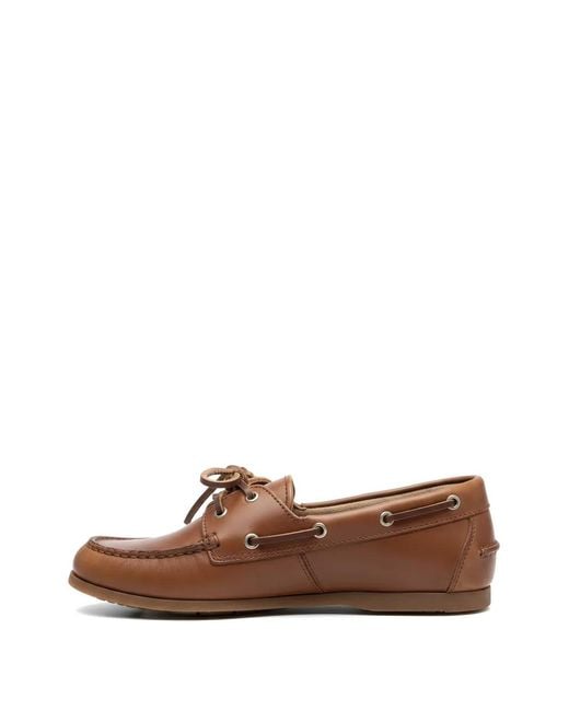 POSA Brown Brushed-Leather Boat Shoes