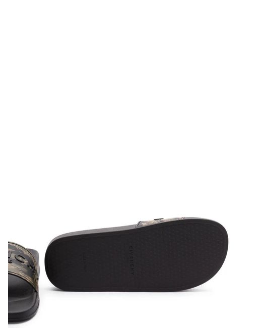 Givenchy Gray Logo-Embossed Slides for men