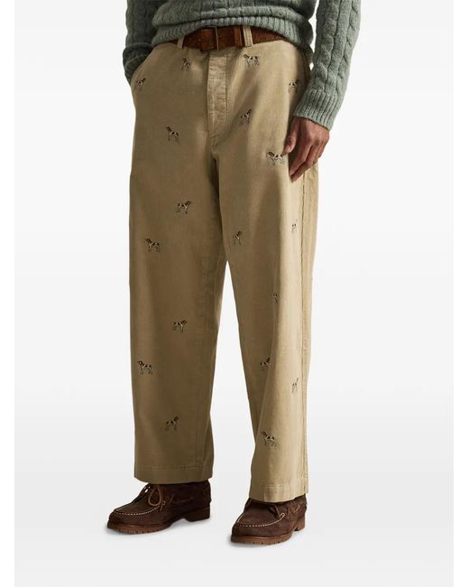 Polo Ralph Lauren The Big Corduroy Chino Trousers in Natural for