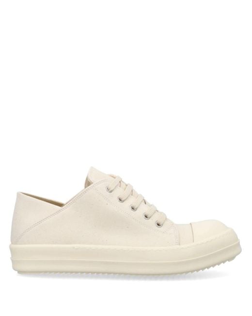 Rick Owens White Slip-on Leather Sneakers for men