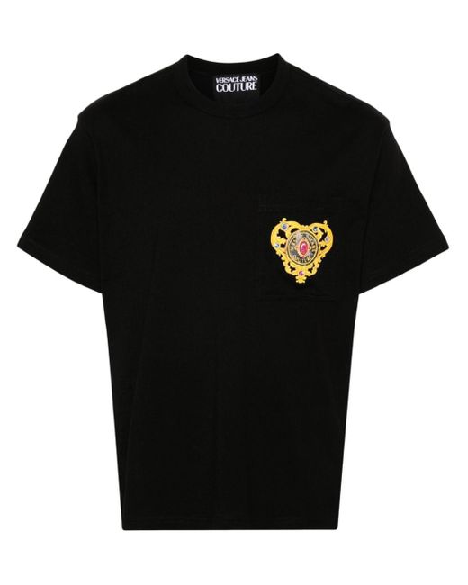 メンズ Versace Heart Couture Tシャツ Black