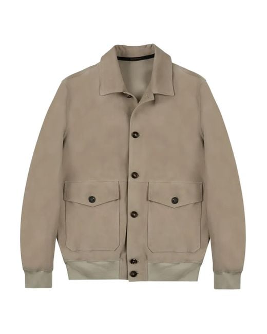 Chaqueta de ante con botones Montedoro de hombre de color Natural