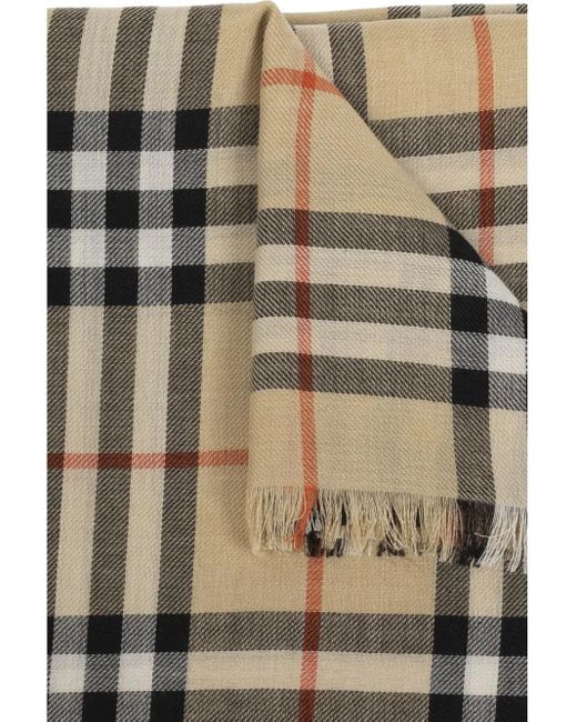 Burberry Metallic Check Cashmere Silk Scarf