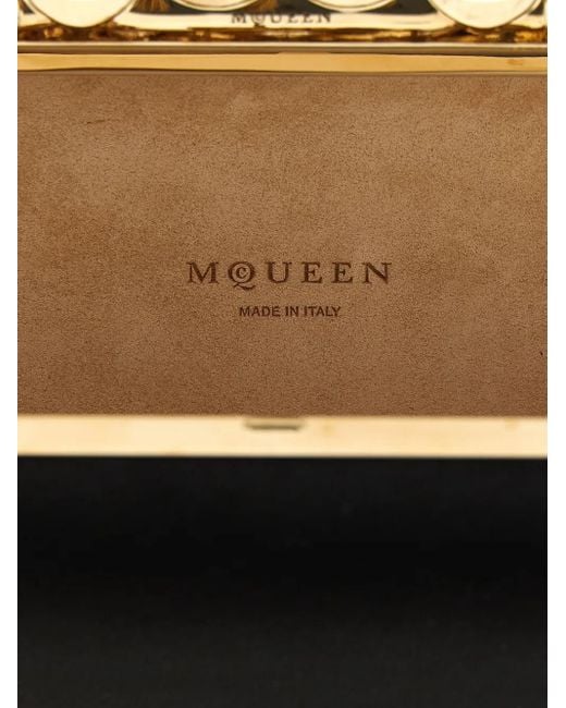 Alexander McQueen Black Carnation Clutch Mit Kristallen