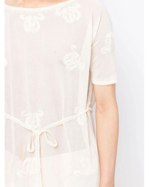 Bode White Cotton Embroidered Design Top for men