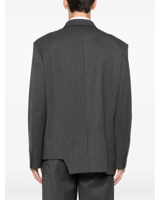 MEDEA Gray Trapezoid Asymmetrical Blazer for men