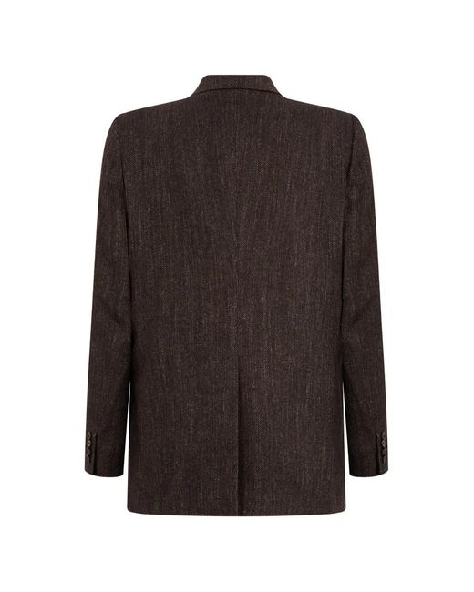 Tagliatore Brown Herringbone Double-Breasted Jacket