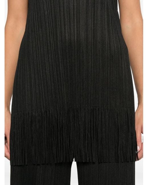 Top Plissettato Con Frange di Pleats Please Issey Miyake in Black
