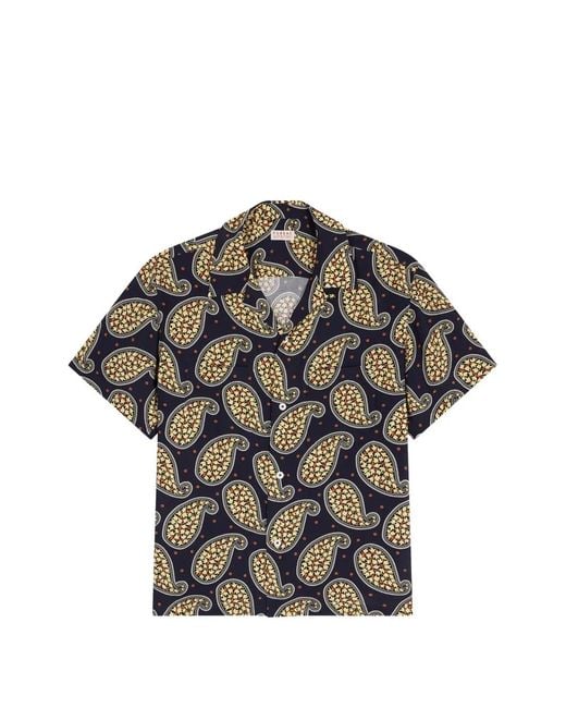 Fursac Black Paisey-Print Shirt for men
