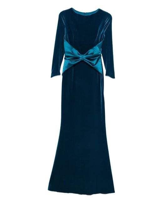 La Petite Robe Di Chiara Boni Blue Velvet Maxi Dress